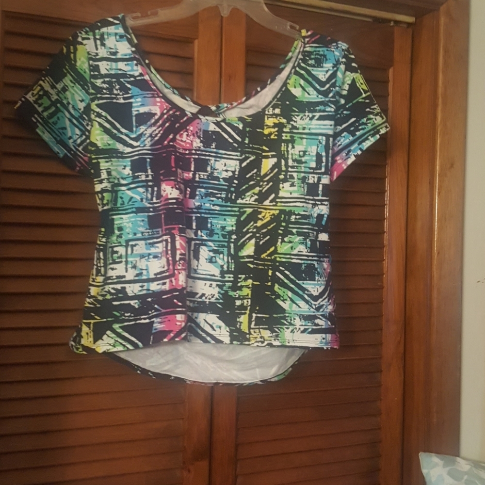 Blue multi top